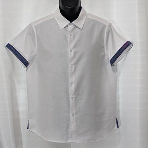 Free Planet Mens  Bright Mint Button Up Shirt Short Sleeve Endless Sz M